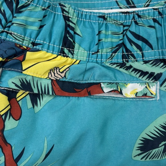 DC Comics Men's/Unisex Superman Surfing Tropical Blue Board Shorts - Picture 9 of 11